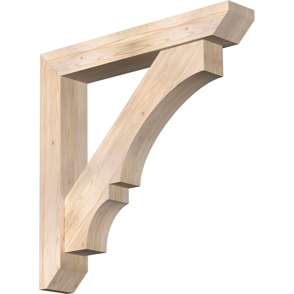 Ekena Millwork Balboa Slat Smooth Bracket w/ Offset Brace, Douglas Fir, 7 1/2"W x 46"D x 46"H BKT0806X46X46BOA06SDF - main